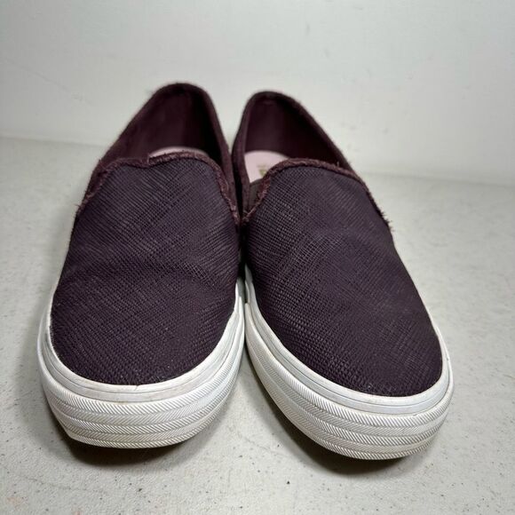Keds Women's Double Decker Emboss Suede Slip On Sneaker Eggplant - Picture 3 of 8